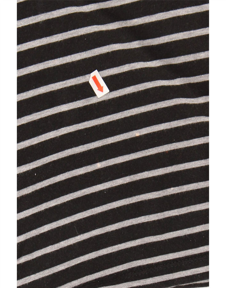 PUMA Womens T-Shirt Top UK 12 Medium Black Striped