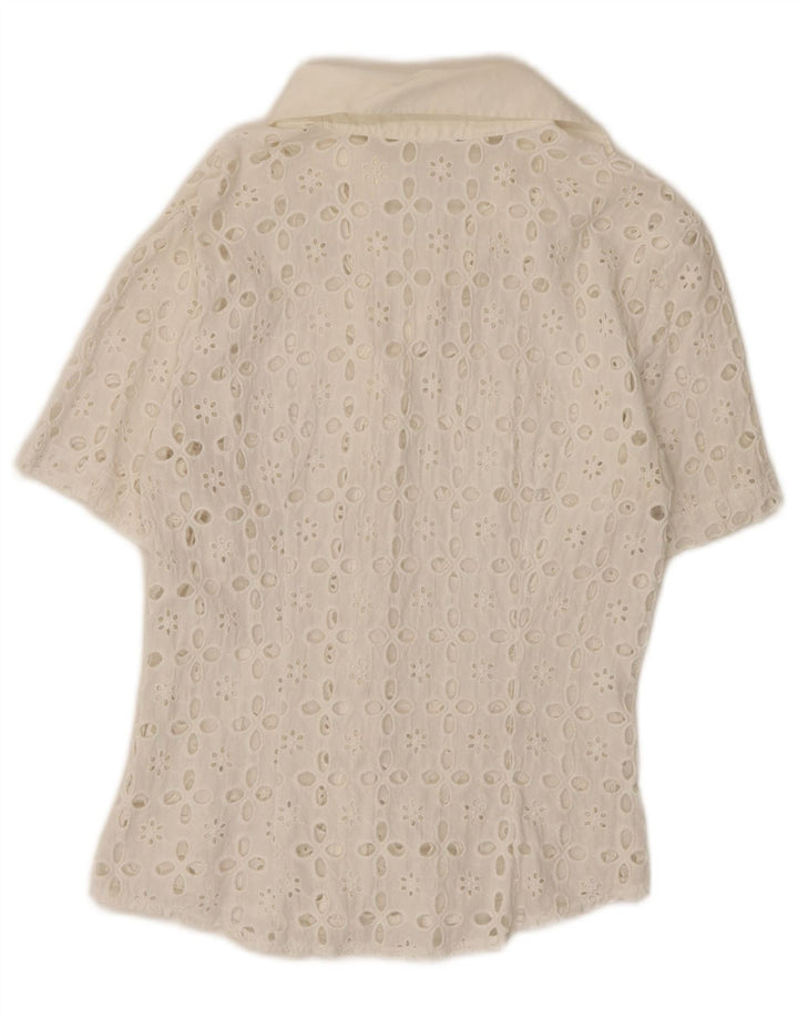 Naracamicie Camisa de manga corta para mujer UK 40 Medium White Floral