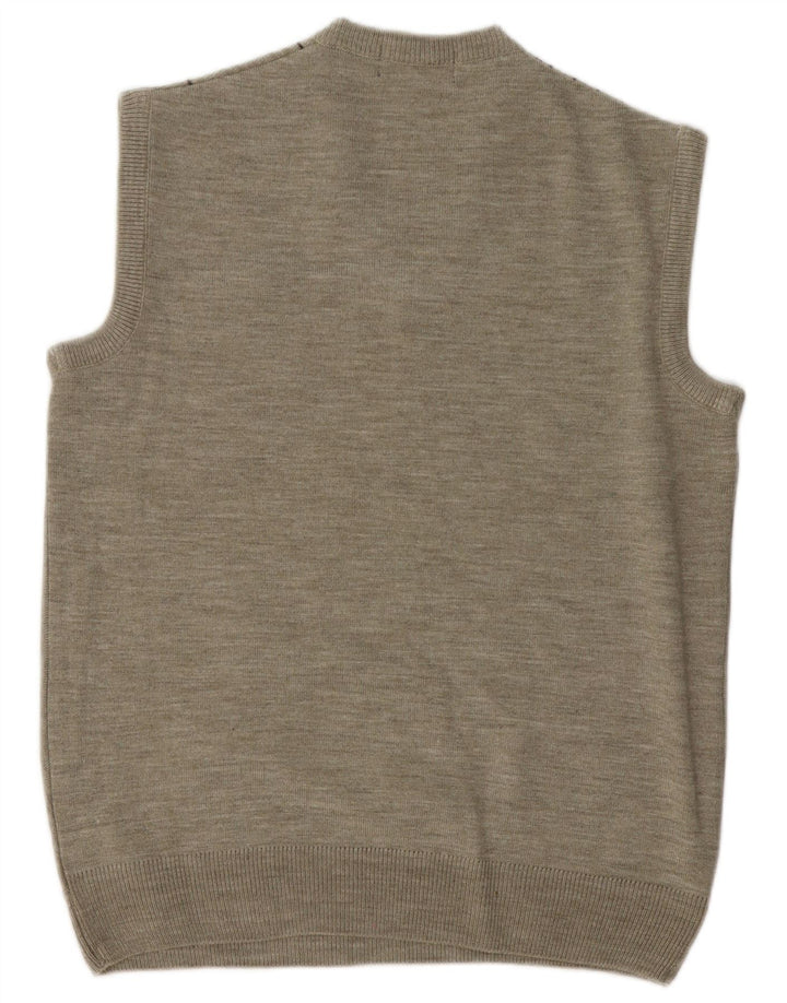 Vintage hombres chaleco tanque top medio gris geométrico