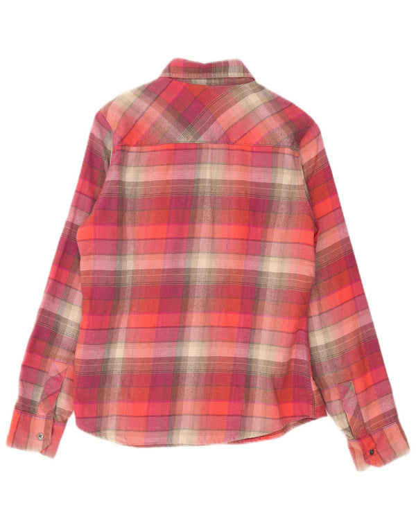 Columbia Camisa de franela para mujer UK 10 Small Red Check Cotton