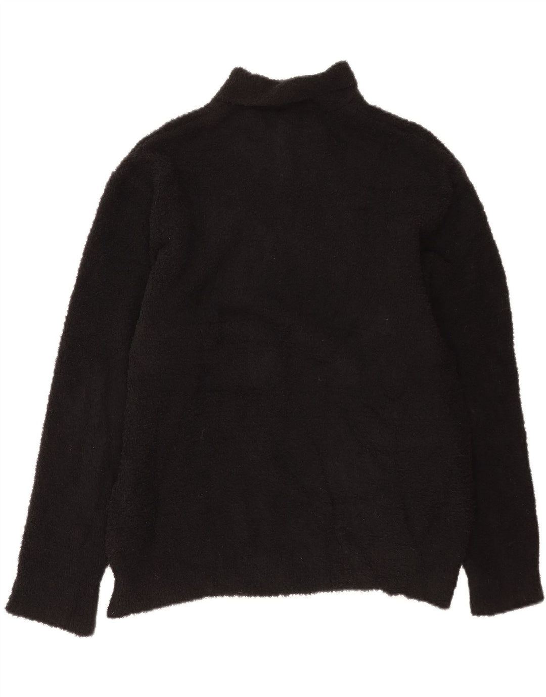 Zara Hombre Jersey Polar Con Cuello Polo XL Poliéster Negro