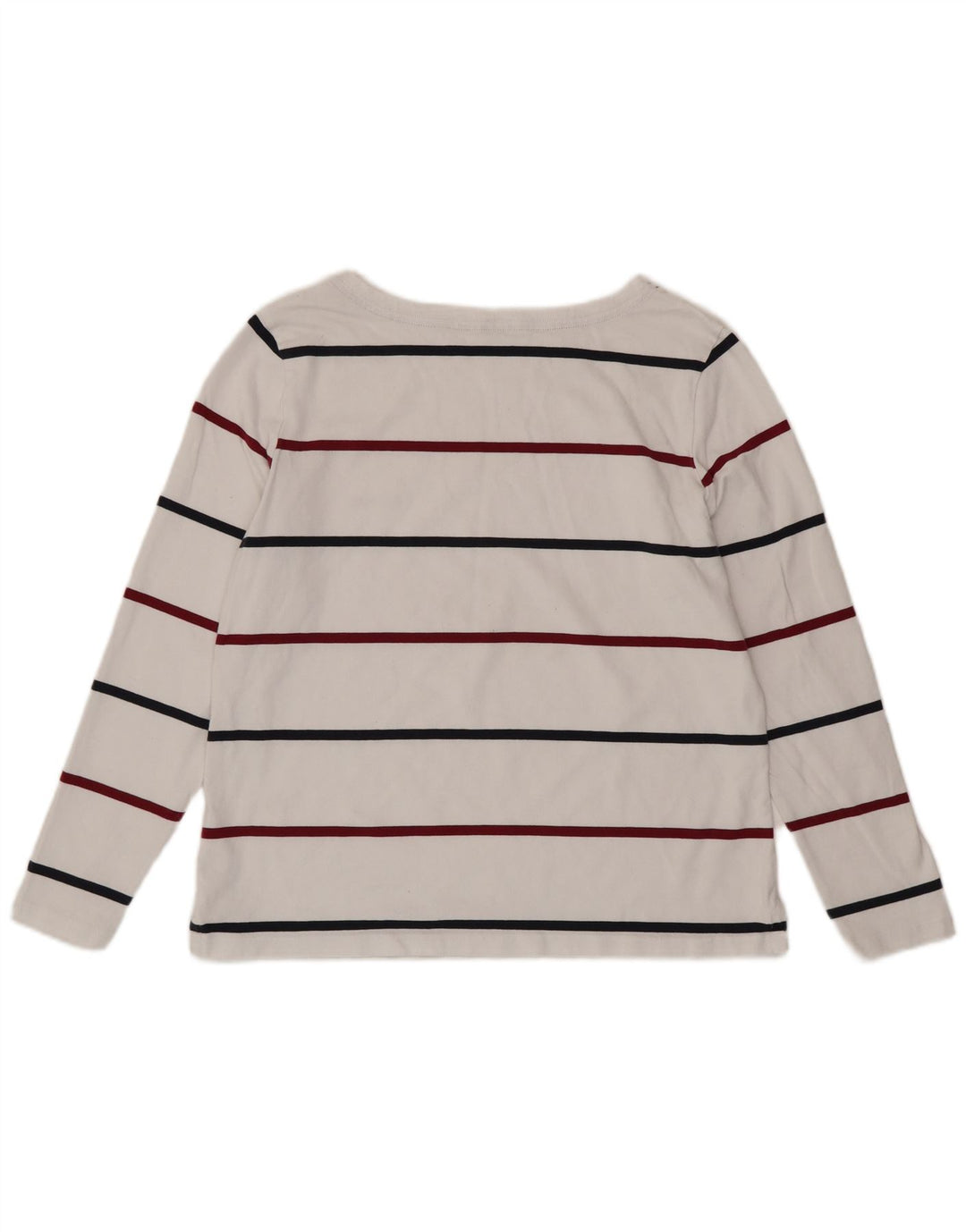 BARBOUR Top de mujer de manga larga UK 46 Algodón a rayas blancas grandes