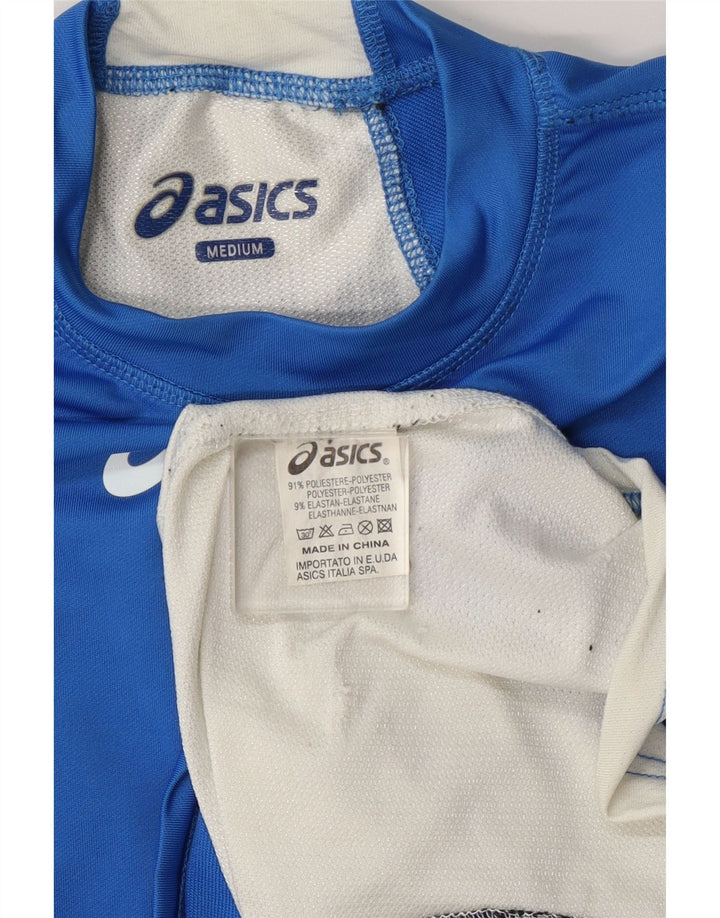Asics Hombre Camiseta Top Azul Medio Colorblock Poliéster