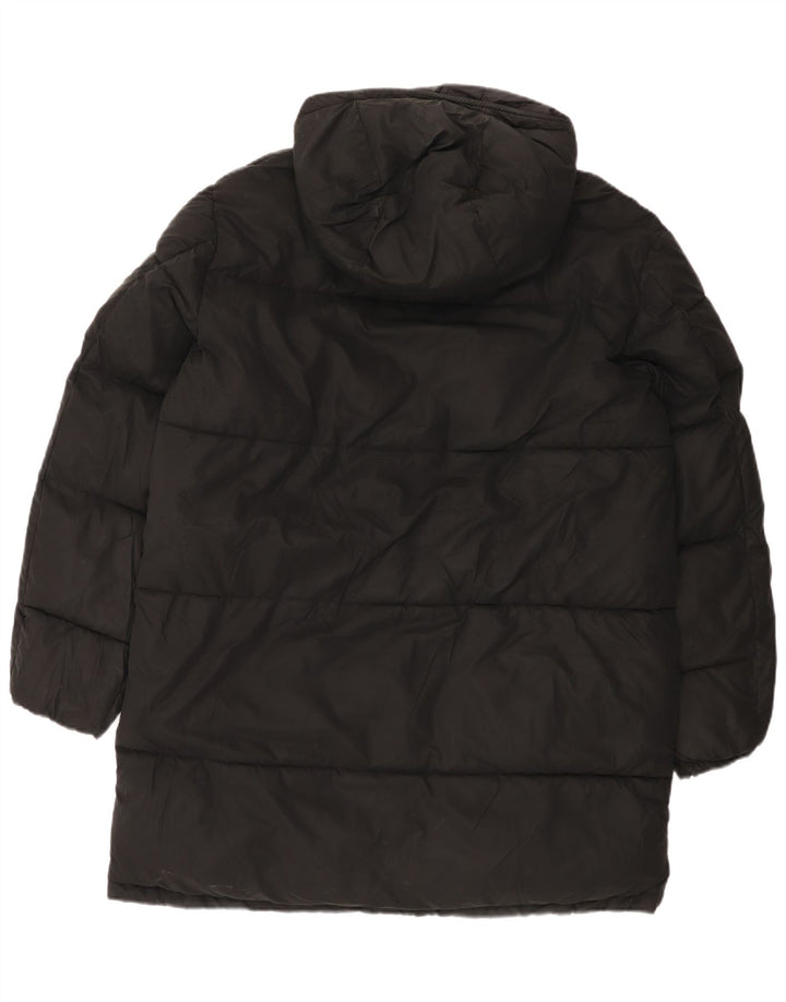 Zara - Abrigo acolchado con capucha para hombre, talla 40, poliéster negro grande