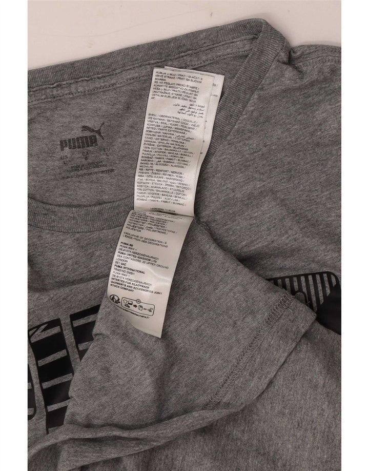 Puma - Camiseta gráfica para hombre, talla grande, algodón gris