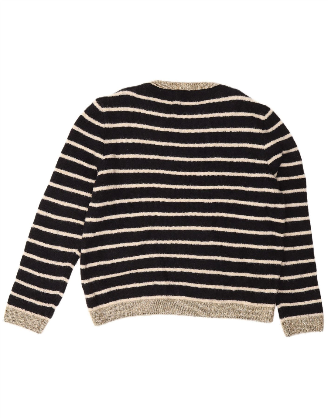 MARKS & SPENCER Suéter tipo jersey con cuello redondo para mujer Reino Unido 46 Grande Rayas negras