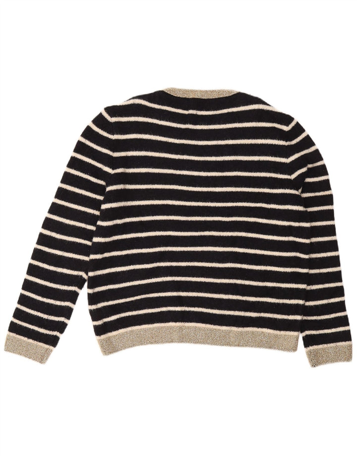 MARKS & SPENCER Suéter tipo jersey con cuello redondo para mujer Reino Unido 46 Grande Rayas negras