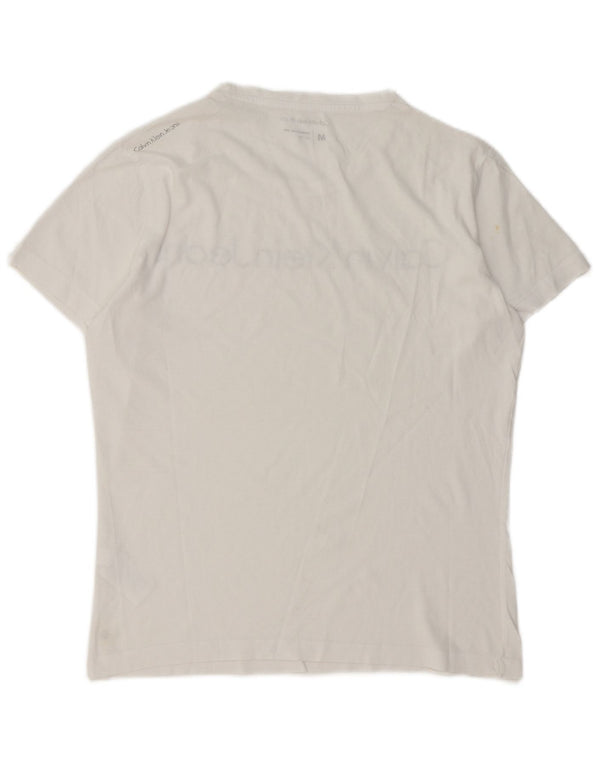 Calvin Klein Jeans - Camiseta gráfica para hombre, parte superior de algodón blanco mediano