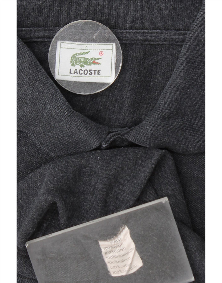 Lacoste Polo de manga larga para hombre talla 4 algodón gris medio