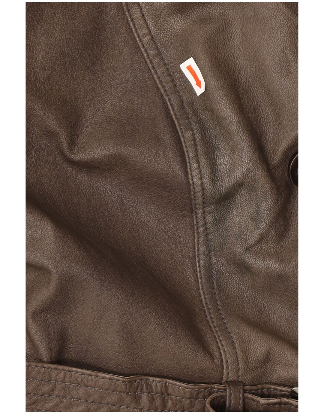 ALBA MODA Abrigo de cuero militar para mujer UK 20 2XL Cuero marrón