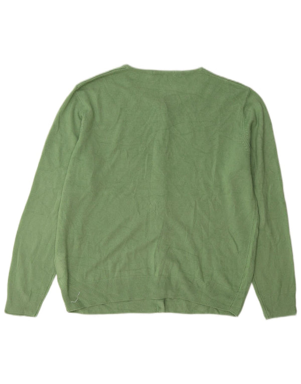 Marks & Spencer Cárdigan para Mujer UK 40 Acrílico Floral Verde Medio