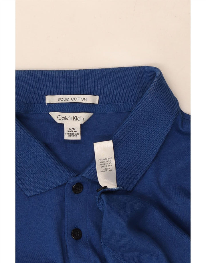 CALVIN KLEIN Polo para hombre grande azul algodón