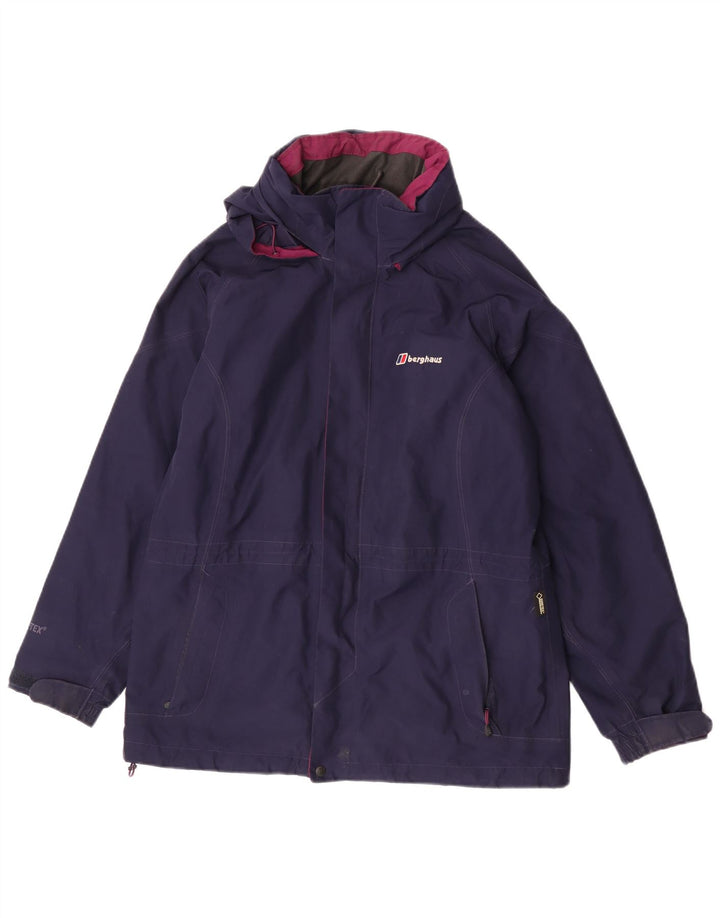 Berghaus Chaqueta impermeable con capucha para mujer UK 40 Mediana Azul marino Poliéster