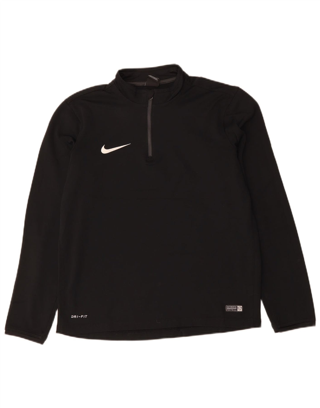 NIKE Hombre Dri Fit Zip Neck Jersey Chándal Top Mediano Poliéster Negro