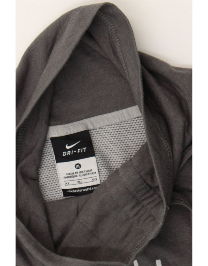 NIKE Womens Dri Fit Graphic Oversized Sweatshirt Jumper UK 18 XL Grey Vintage Nike and Second-Hand Nike from Messina Hembry 