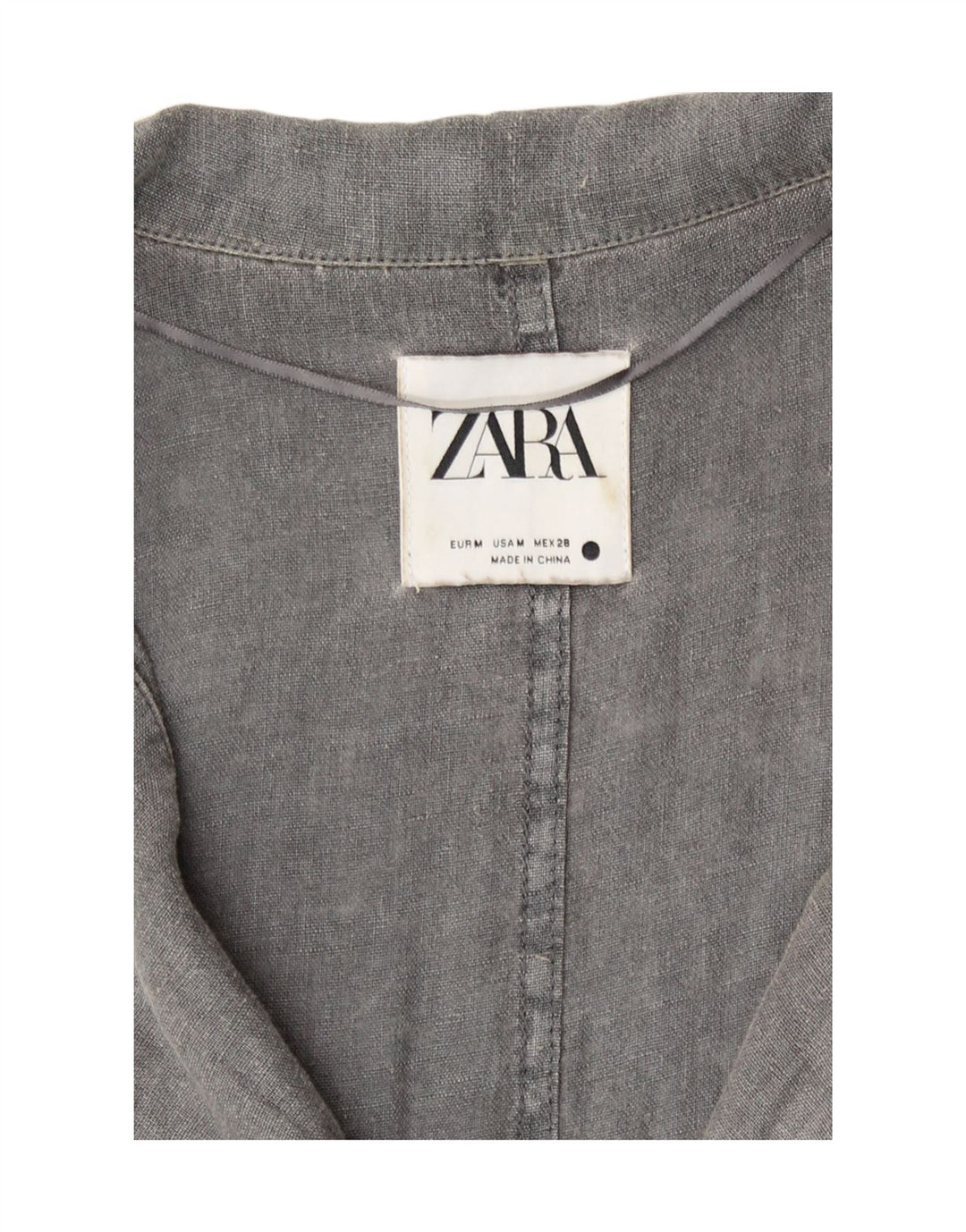 Zara Mujer Mono Extragrande UK 44 Lino Gris Medio