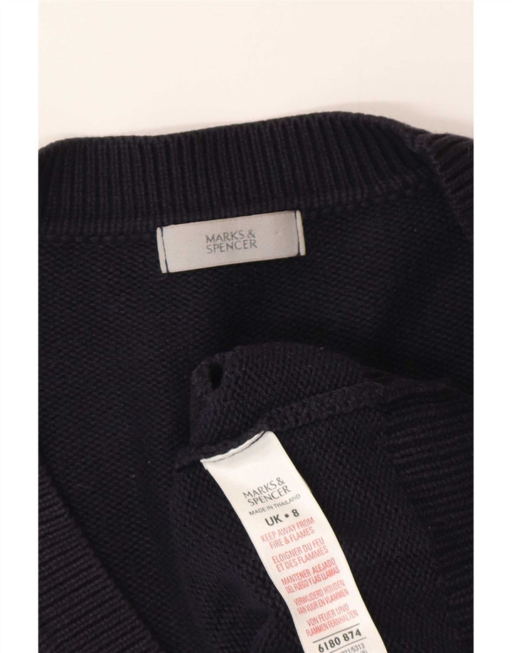 Marks & Spencer Suéter tipo cárdigan extragrande para mujer UK 8 Small Azul marino