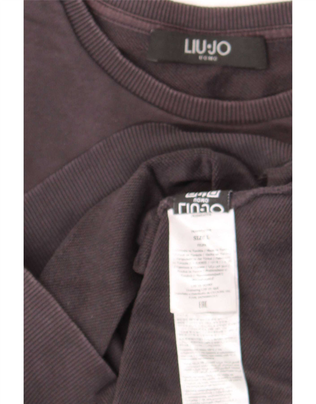 Liu Jo Hombre Sudadera Jumper Grande Gris Algodón