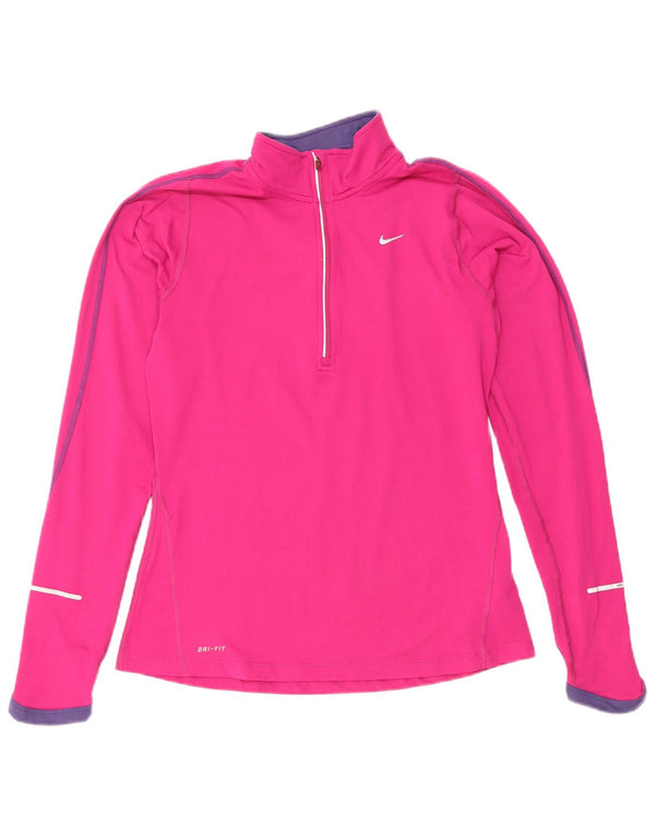 Nike Dri Fit - Chándal con cremallera y cuello para mujer, talla S, color rosa