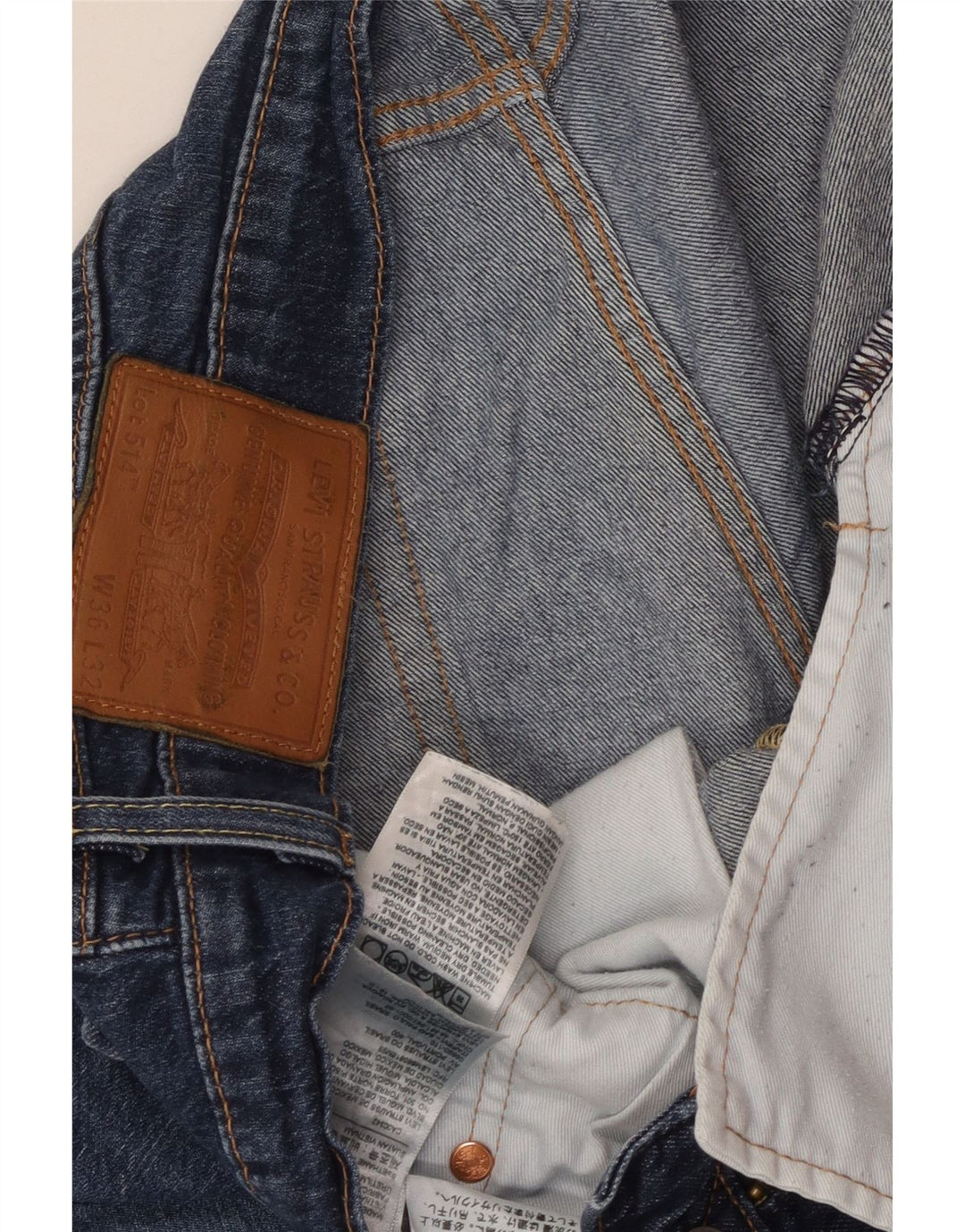 LEVI'S Jeans rectos 514 para hombre W36 L32 Algodón azul