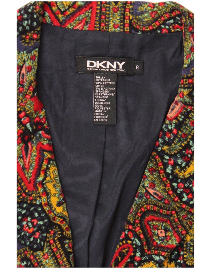 Dkny Chaqueta Blazer de 2 Botones para Mujer US 6 Mediana Multicolor Paisley