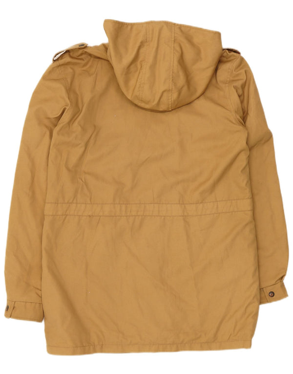 Vintage hombres con capucha Parka chaqueta Reino Unido 38 Medio Beige