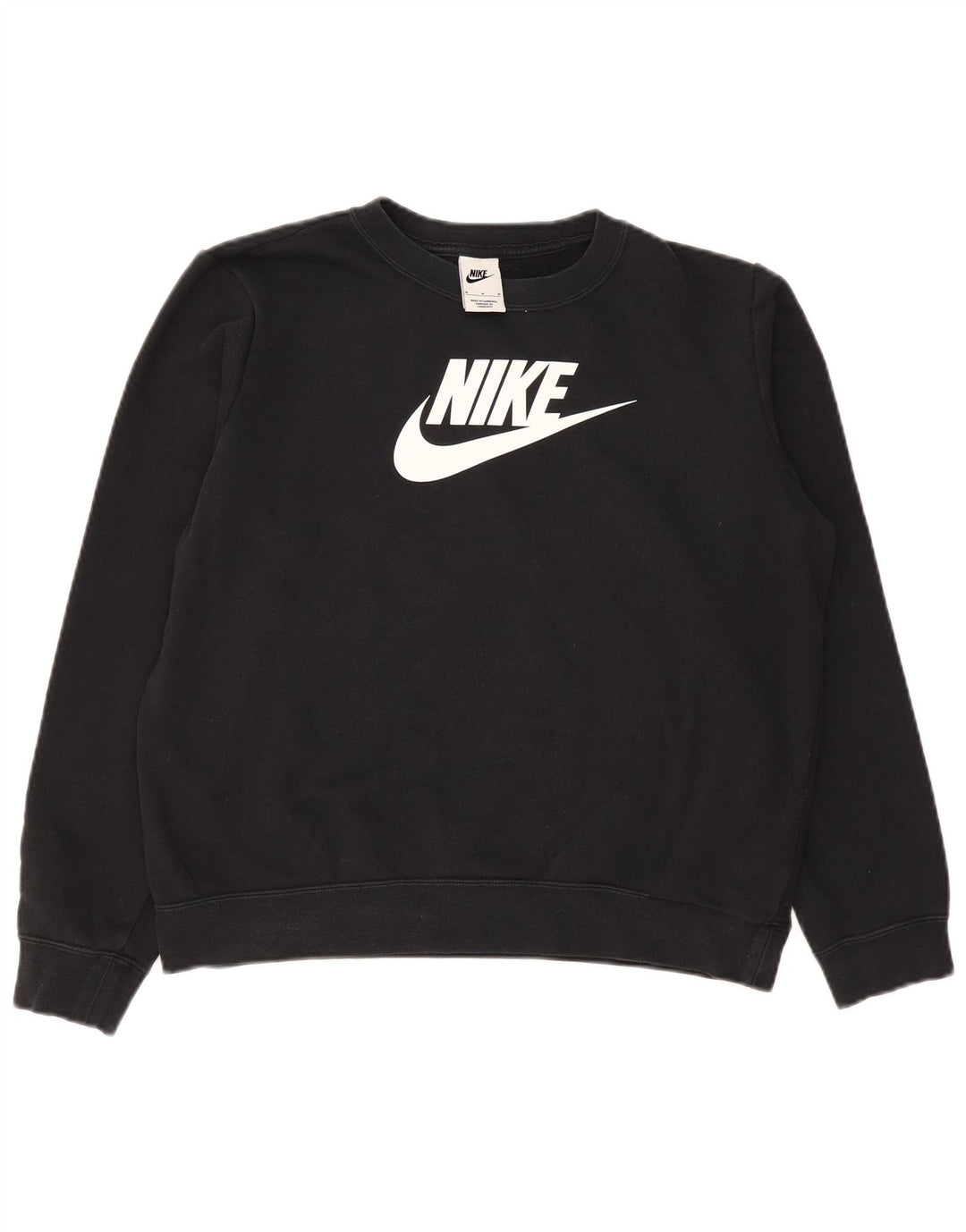 Nike - Sudadera con hombros descubiertos para mujer, talla 40, talla mediana, color negro