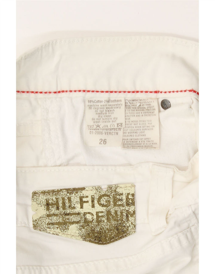Tommy Hilfiger Bermudas vaqueras para mujer W26 Small White Cotton