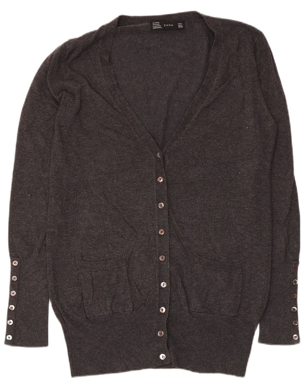 Zara - Cárdigan para mujer, talla 40, talla grande, rayón gris