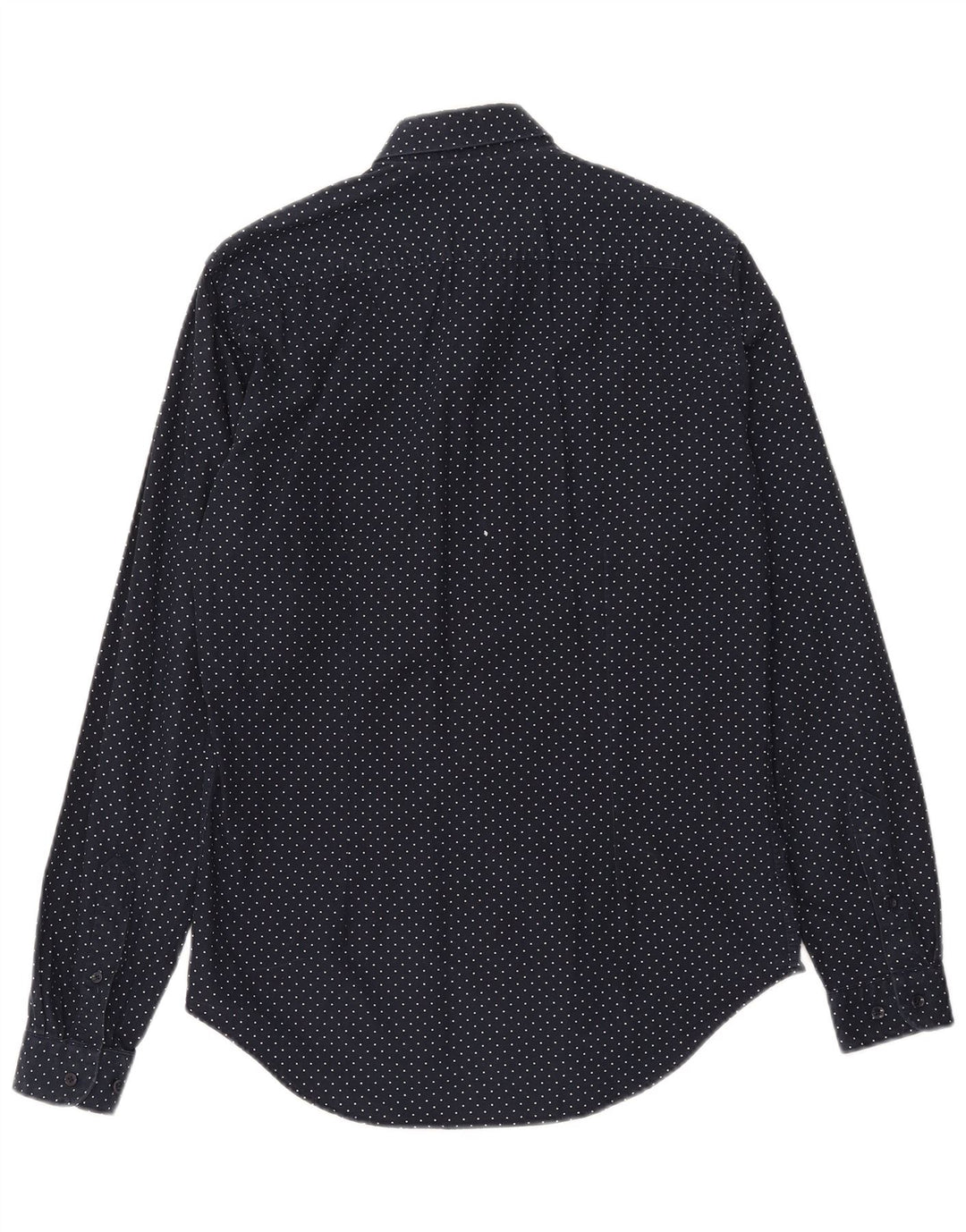 ZARA Hombre Camisa Slim Fit Azul Marino Medio Geométrico