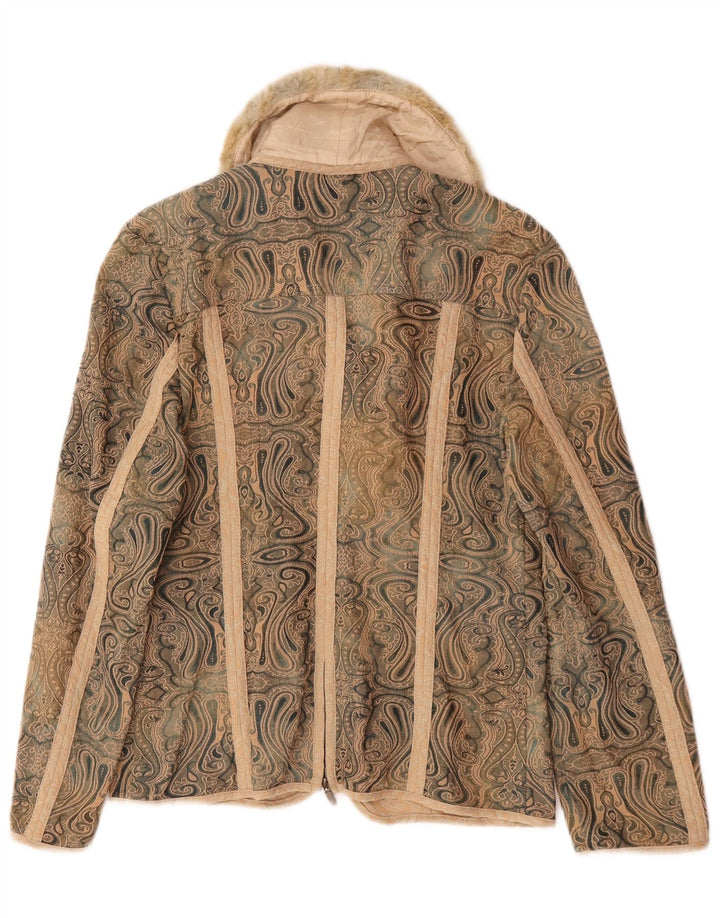 Kello Chaqueta tipo blazer con cremallera completa para mujer UK 44 Medium Beige Paisley