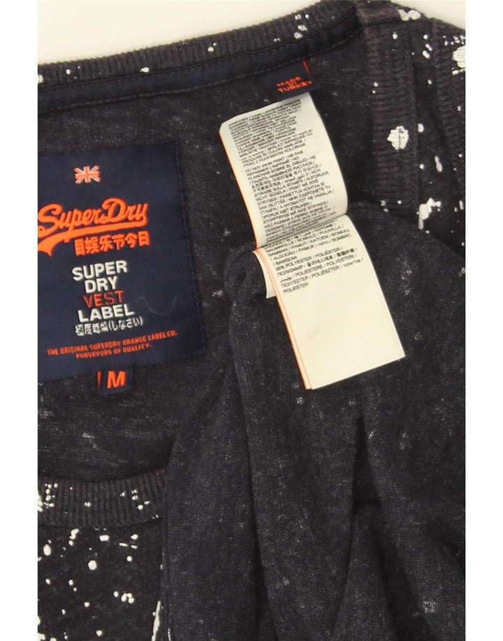 Superdry Hombre Camiseta Sin Mangas Con Gráfico De Algodón Con Manchas En Azul Marino Medio