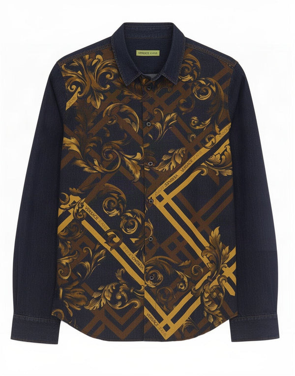 Versace Camisa gráfica XS Algodón Paisley negro |