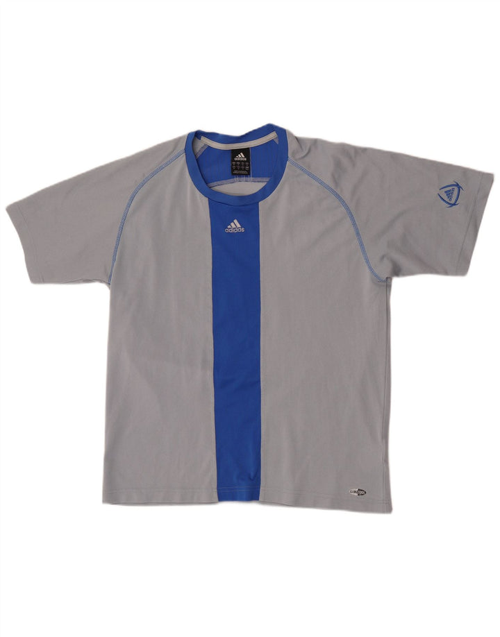 Adidas Hombre Climacool Camiseta Top Gris Medio Colorblock Poliéster