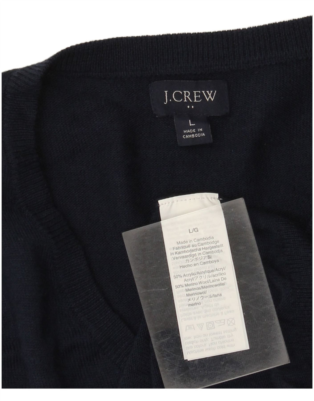 J. Crew Suéter con Cuello en V para Hombre Grande Acrílico Azul Marino