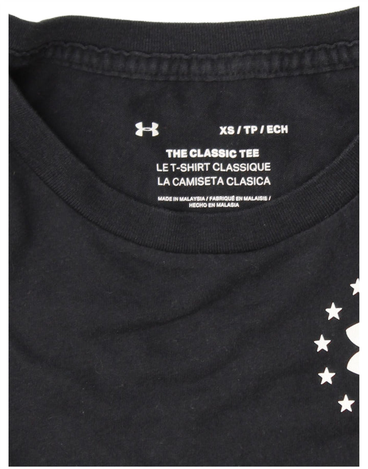 UNDER ARMOUR Camiseta gráfica para mujer Top UK 6 XS Negro Rayas