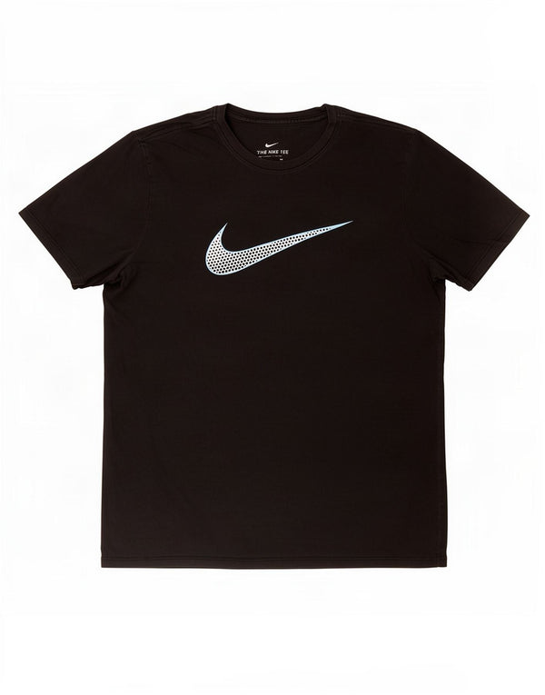 Nike Camiseta con gráfico de corte atlético para hombre Top mediano de algodón negro