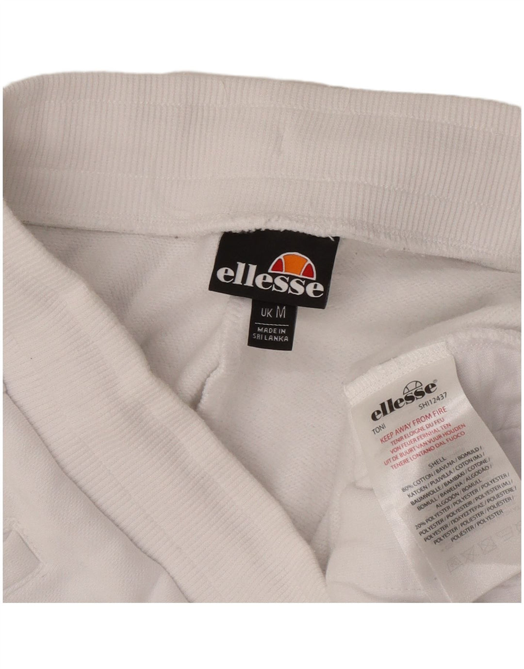 Ellesse Hombre Pantalones Cortos Deportivos Algodón Blanco Mediano