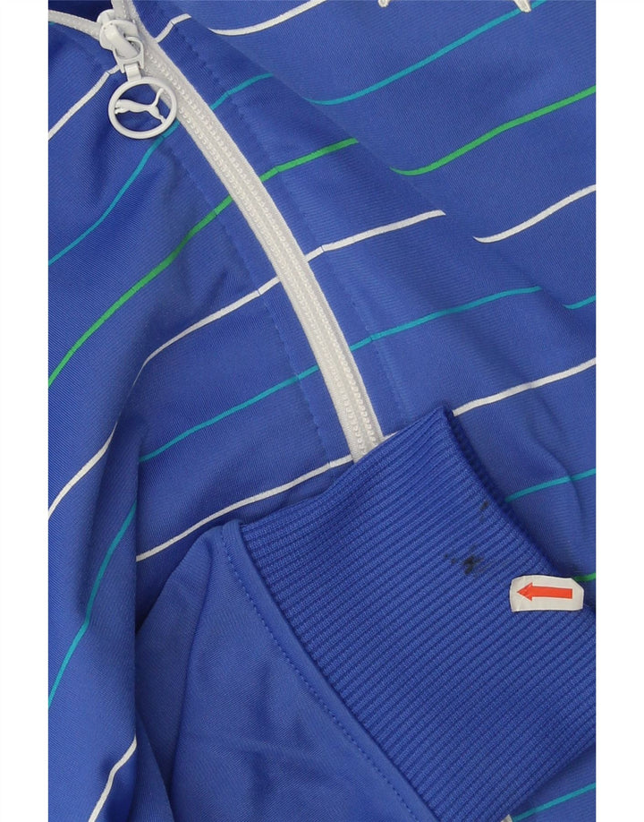 Adidas Hombre Chándal Top Chaqueta Poliéster Rayas Azul Medio