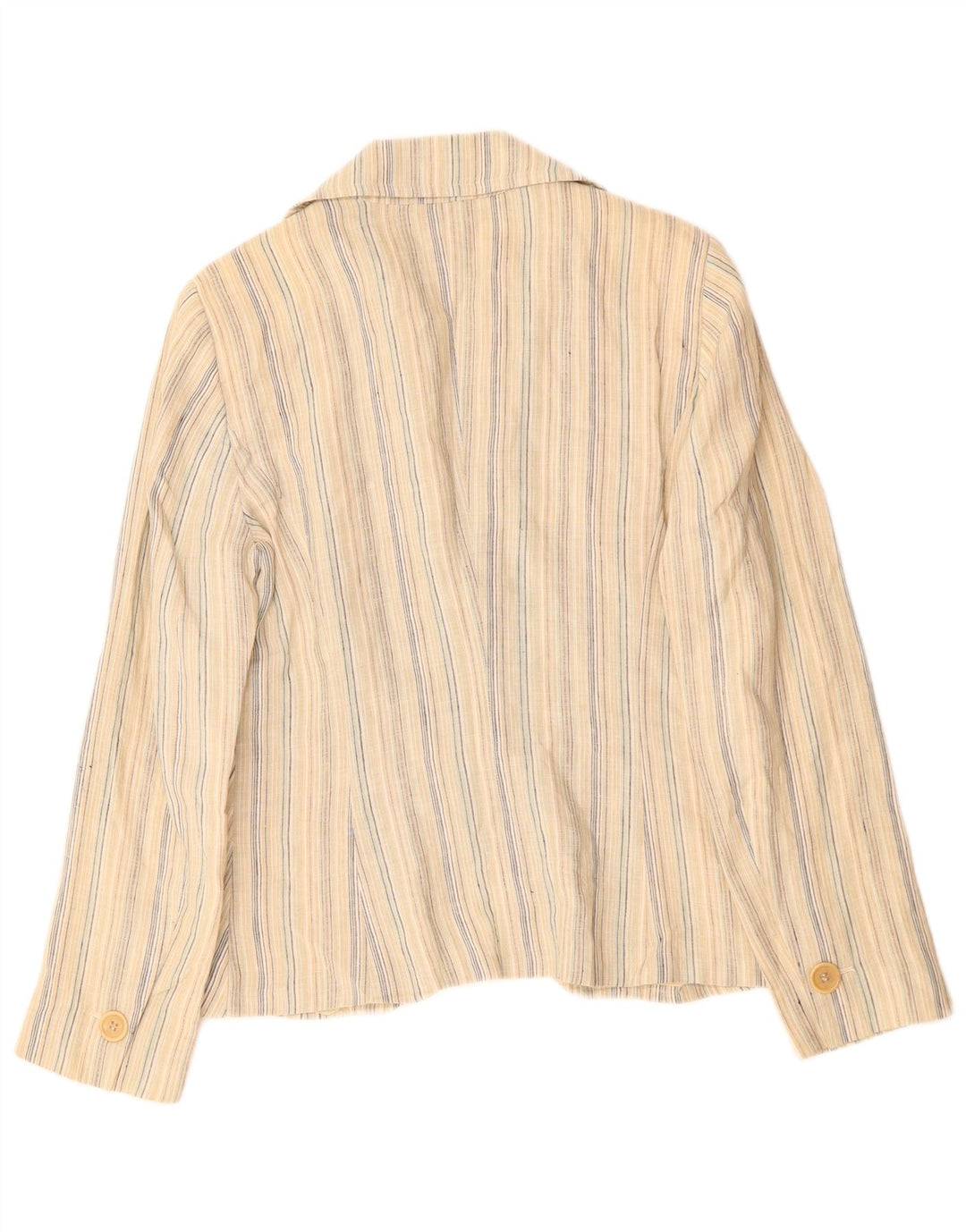 MAX & CO. Chaqueta tipo blazer de 2 botones para mujer UK 46 Grande Lino a rayas beige