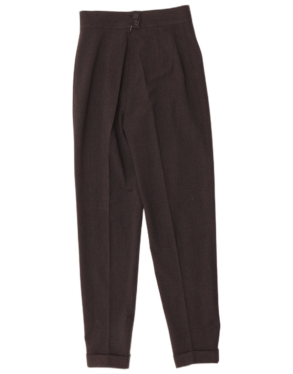 Sportmax Pantalones de traje cónicos de cintura alta para mujer UK 12 Medium W26 L30 Gris