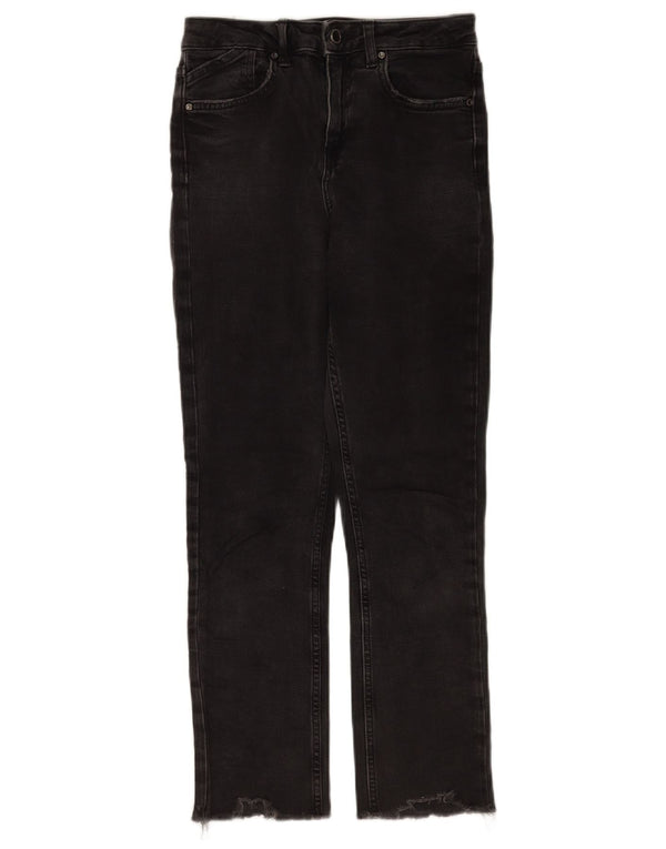 Zara Vaqueros Rectos Mujer EU 36 XS W26 L26 Negro Algodón