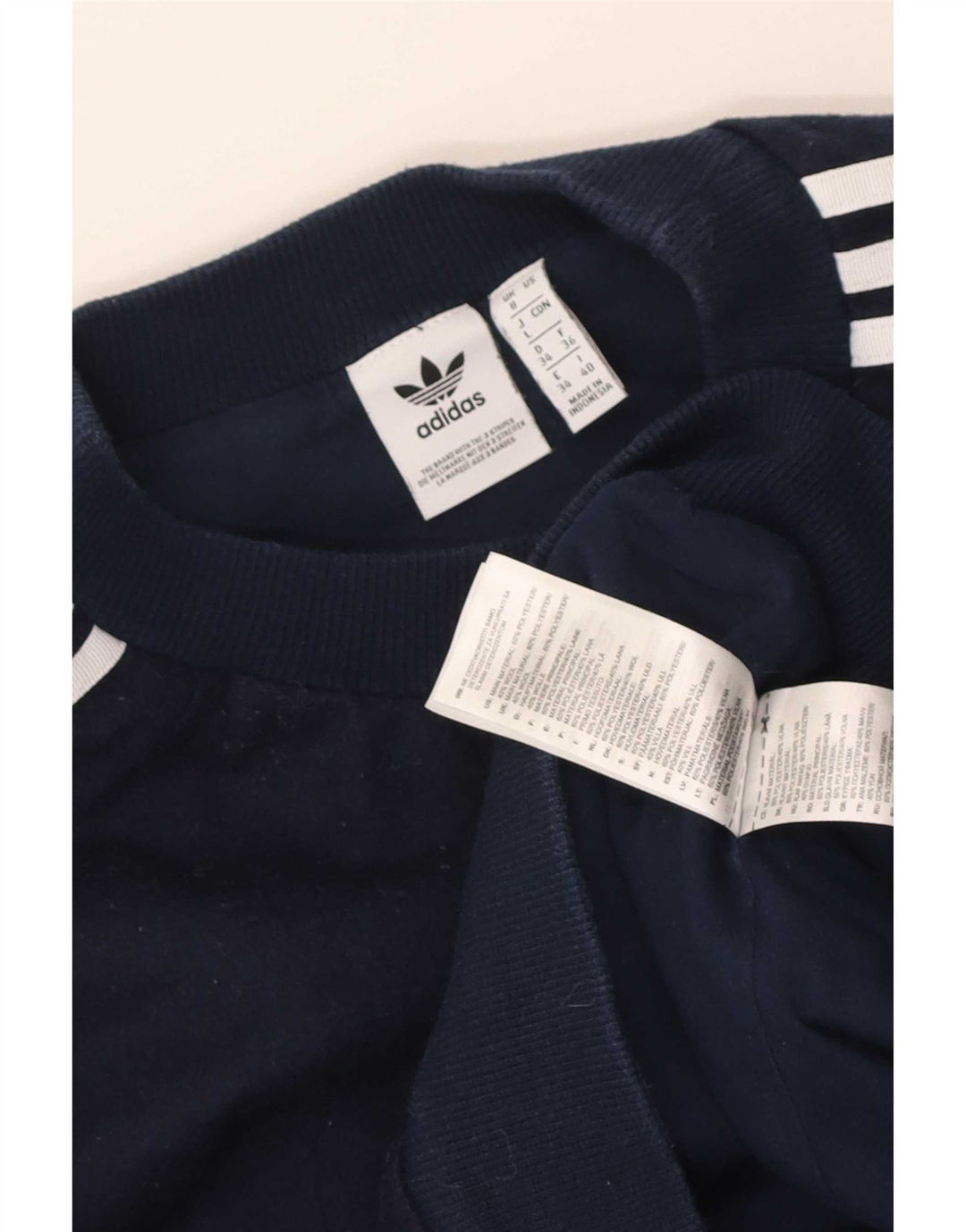 Adidas Mens Crop Sudadera Jumper UK 8 Pequeño Azul Marino Poliéster