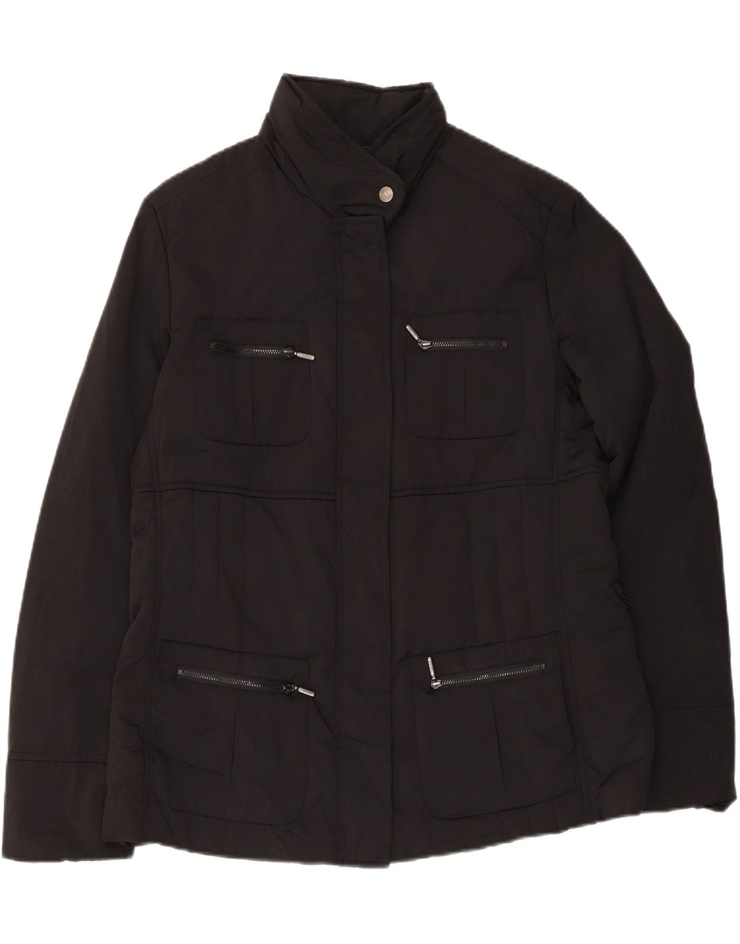 Geox Chaqueta utilitaria con capucha Respira para mujer UK 44 Grande Poliéster negro