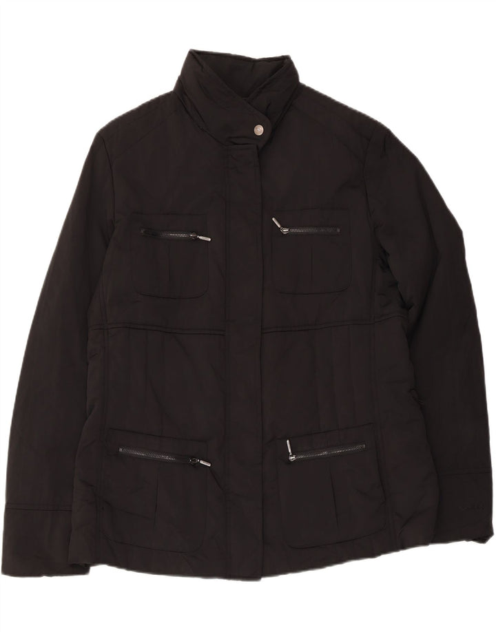 Geox Chaqueta utilitaria con capucha Respira para mujer UK 44 Grande Poliéster negro