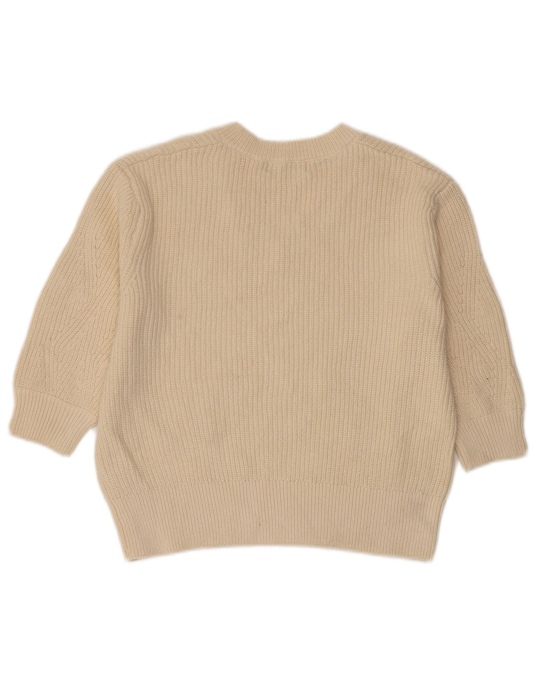 MARKS & SPENCER Suéter corto con cuello en V para mujer UK 10 Small Beige
