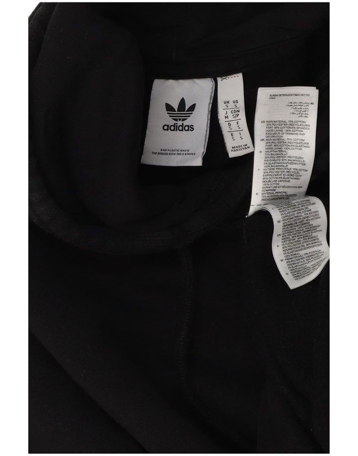 Adidas - Sudadera con capucha para hombre, talla pequeña, algodón negro