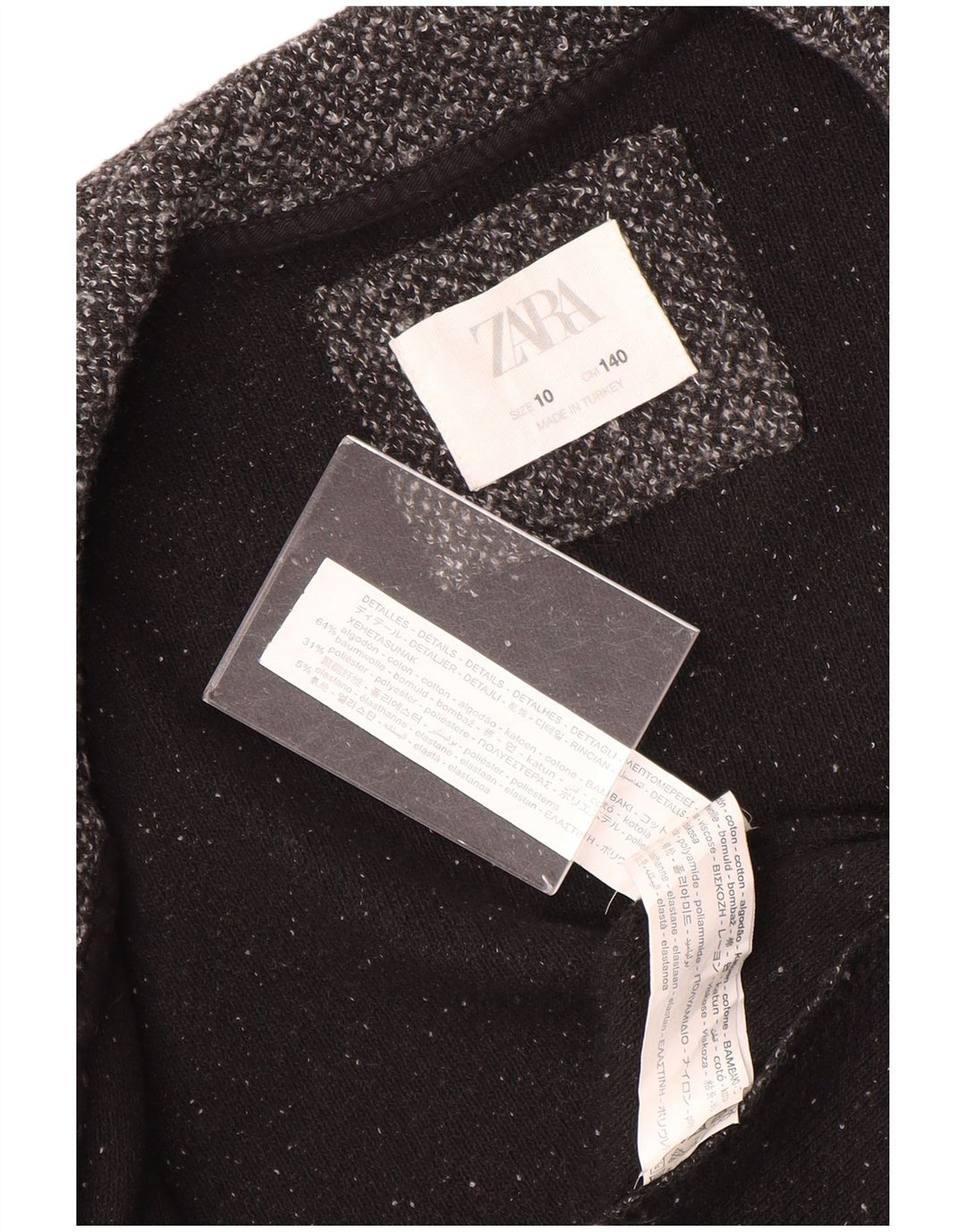 Zara Chaqueta Blazer De 2 Botones para Niña 9-10 Años Gris Moteado