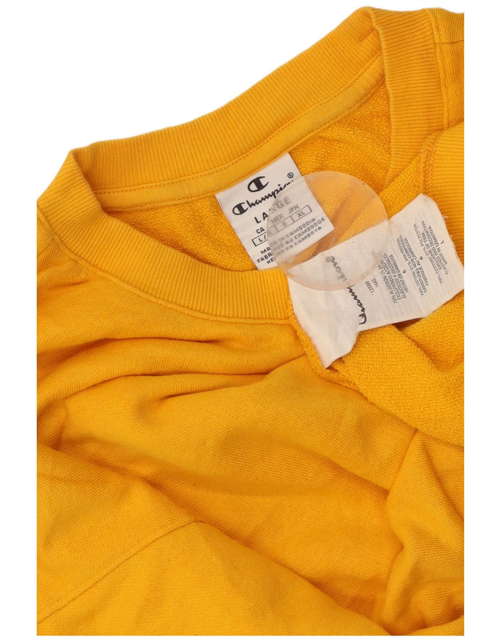 CHAMPION Sudadera corta para mujer Jumper UK 16 Large Yellow Cotton