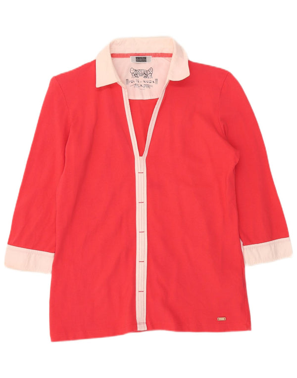 Perte by Krizia Blusa de manga 3/4 para mujer UK 40 Medium Red Colourblock